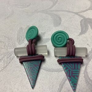 FUNKY MIDCENTURY. MODERN. OOAK ARTIST EARRINGS. 😊😊😊😊😊